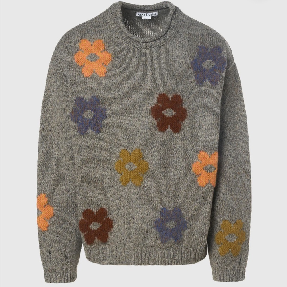 Acne Studios Grey Flower Sweater Size L